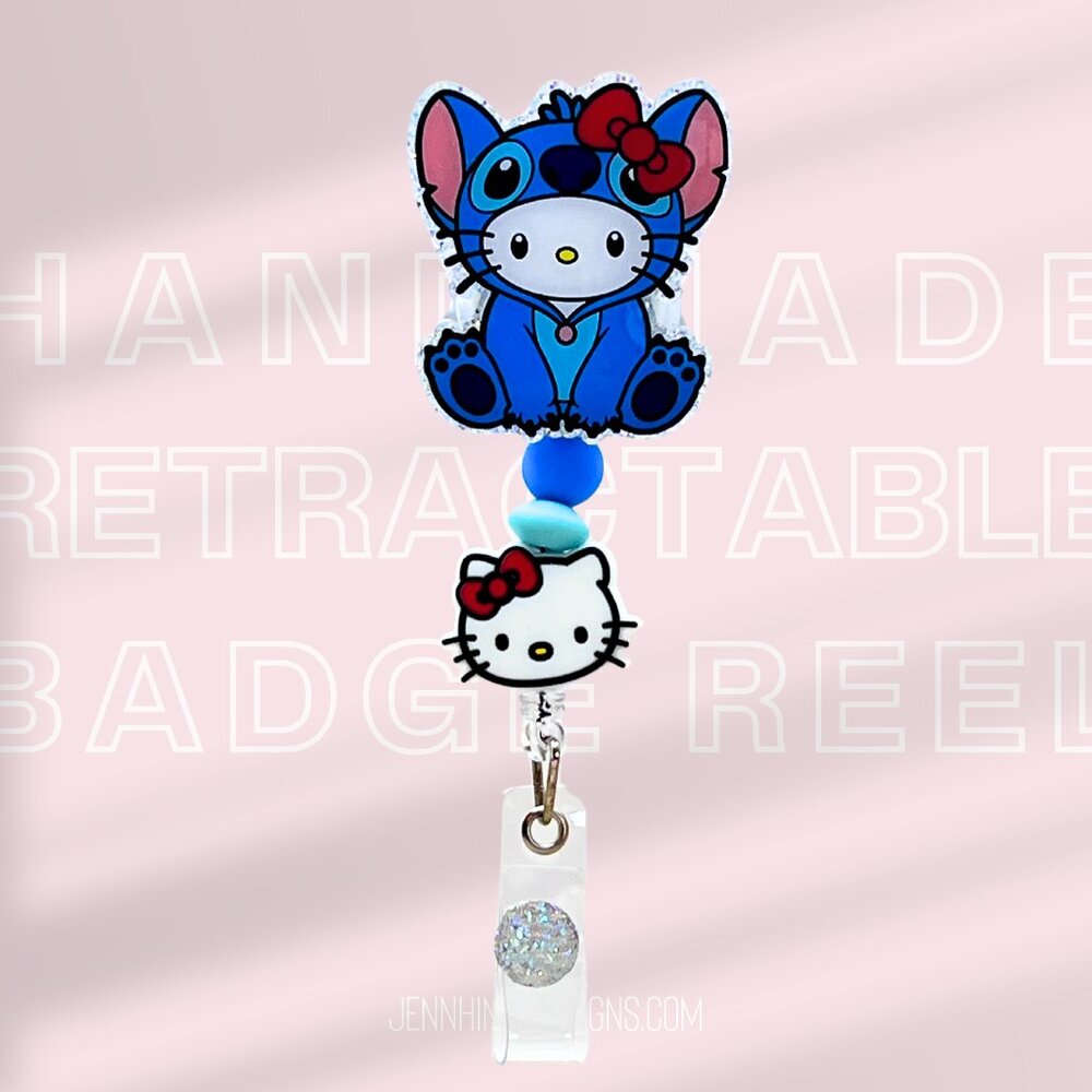 Hello Kitty Stitch Onesie Badge Reel | Cute Badge Holder | Nurses | Teachers